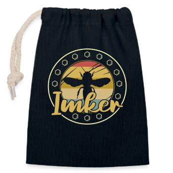 Beekeeper Bee Design for Beekeepers - Closable cotton gift bag (14x20cm) - navy - Front