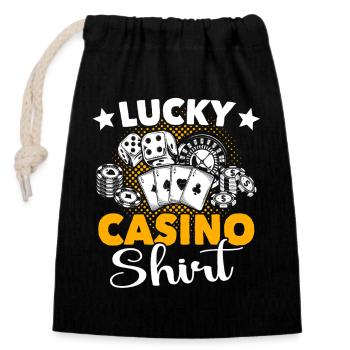 Casino Gambling - Closable cotton gift bag (14x20cm) - black - Front