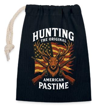 Hunting Original American Pastime Independence Day - Closable cotton gift bag (14x20cm) - navy - Front