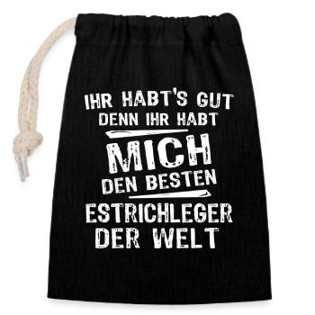 Screed layer - Closable cotton gift bag (14x20cm) - black - Front