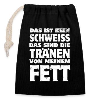 This is not sweat - fitness - weight loss saying - Closable cotton gift bag (14x20cm) - black - Front
