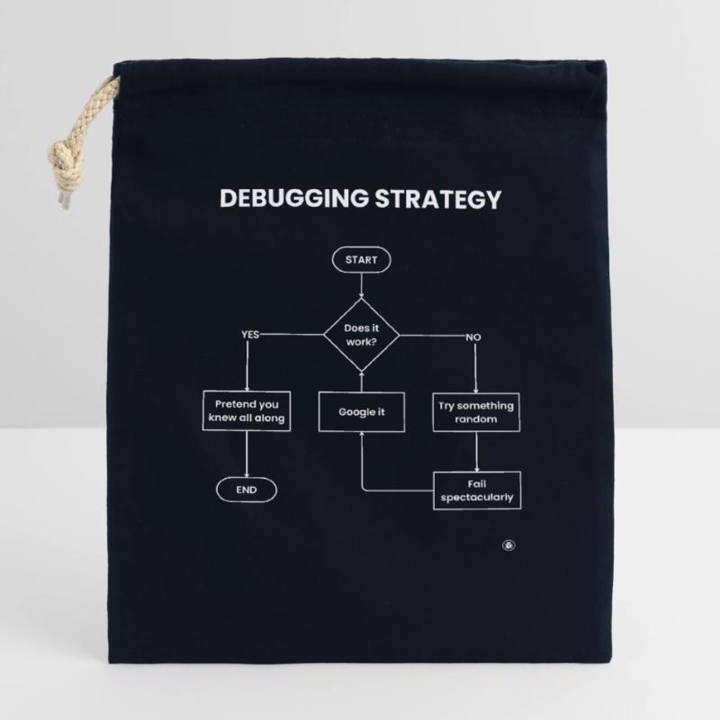 Debugging Strategy Flowchart - Does It Work Gift Closable cotton gift bag (14x20cm)