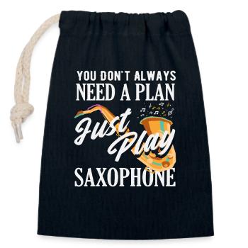 Joue juste du saxophone, du saxophoniste, du groupe de jazz drôle. - Sac cadeau en coton avec cordon (14 x 20 cm) - bleu marine - Devant