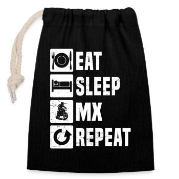 Conception motocross Power Motocross - Sac cadeau en coton avec cordon (14 x 20 cm) - noir - Devant