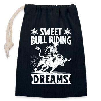 Cheval de rodéo, doux Cowboy à cheval de rodéo, Rêves de Cowboy - Sac cadeau en coton avec cordon (14 x 20 cm) - bleu marine - Devant