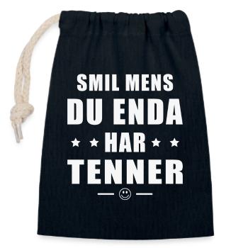 Souriez tant que vous avez encore des dents. - Sac cadeau en coton avec cordon (14 x 20 cm) - bleu marine - Devant