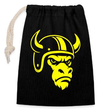 Biker Bull – Racing Spirit & Steel Head - Sac cadeau en coton avec cordon (14 x 20 cm) - noir - Devant
