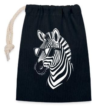 Zebra Spruch Lustiges Zebra Geschenk - Verschließbarer Geschenkbeutel aus Baumwolle (14x20cm) - Navy - Vorne