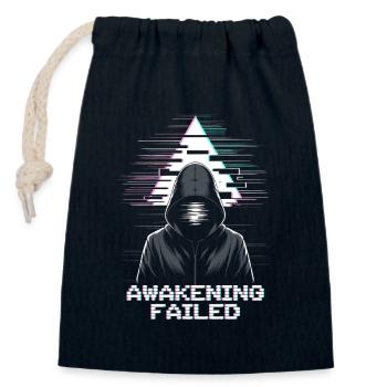 Glitch-Hacker mit „Awakening Failed“ Look - Verschließbarer Geschenkbeutel aus Baumwolle (14x20cm) - Navy - Vorne