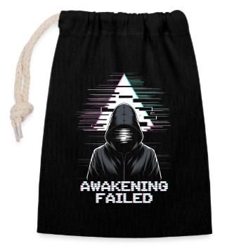 Hacker glitch avec un look « Awakening Failed » - Sac cadeau en coton avec cordon (14 x 20 cm) - noir - Devant