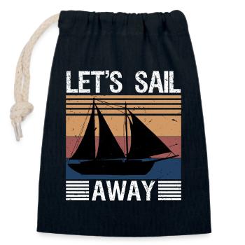 let's sail away - Verschließbarer Geschenkbeutel aus Baumwolle (14x20cm) - Navy - Vorne