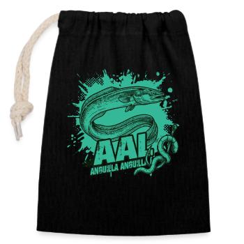 Eel – The Hunter of the Night - Closable cotton gift bag (14x20cm) - black - Front