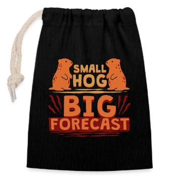 Groundhog Day Groundhog - Closable cotton gift bag (14x20cm) - black - Front