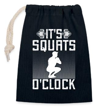 Gym Junkies It´s Squats O´Clock Calisthenics - Verschließbarer Geschenkbeutel aus Baumwolle (14x20cm) - Navy - Vorne