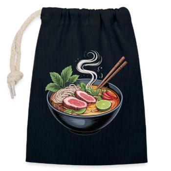 Ramen-Bowl mit Lamm und Limette - Verschließbarer Geschenkbeutel aus Baumwolle (14x20cm) - Navy - Vorne