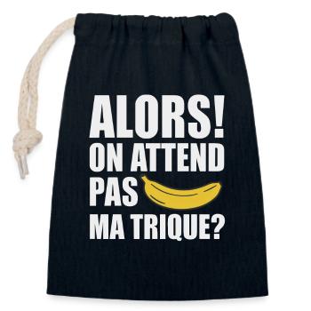 So we don't wait for my provocative humor - Closable cotton gift bag (14x20cm) - navy - Front