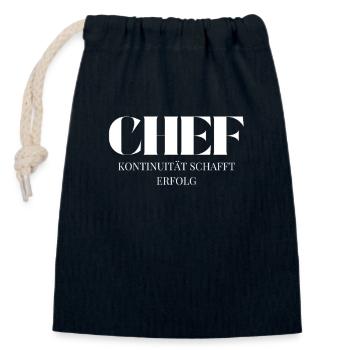 Continuity creates success - Closable cotton gift bag (14x20cm) - navy - Front