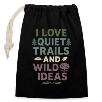 Introverti neurodivergent - Sac cadeau en coton avec cordon (14 x 20 cm) - noir - Devant