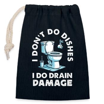 Toilet Clogging Master Funny - Closable cotton gift bag (14x20cm) - navy - Front