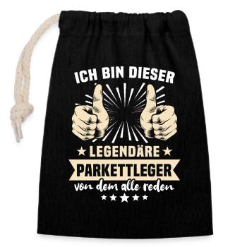 Parquet Layer Sayings - Closable cotton gift bag (14x20cm) - black - Front