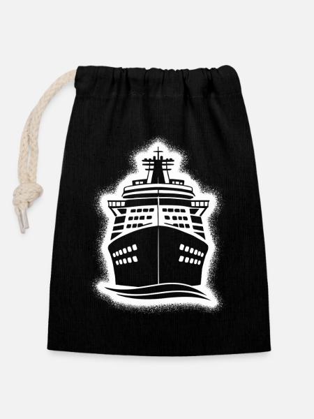 Kreuzfahrt Kreuzfahrtschiff Kinder Kreuzfahrer - Verschließbarer Geschenkbeutel aus Baumwolle (14x20cm) - Schwarz