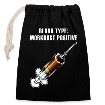 Mörkrost Blood Type - Verschließbarer Geschenkbeutel aus Baumwolle (14x20cm) - Schwarz - Vorne