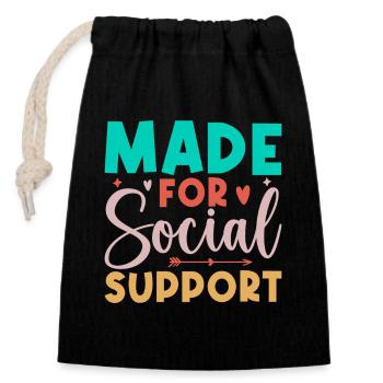 Citation d’un travailleur social pour le social de soutien social - Sac cadeau en coton avec cordon (14 x 20 cm) - noir - Devant