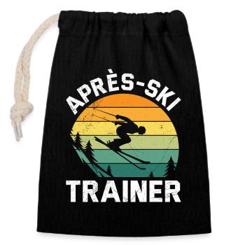 Skieur drôle APRES-SKI TRAINER DRÔLE - Sac cadeau en coton avec cordon (14 x 20 cm) - noir - Devant