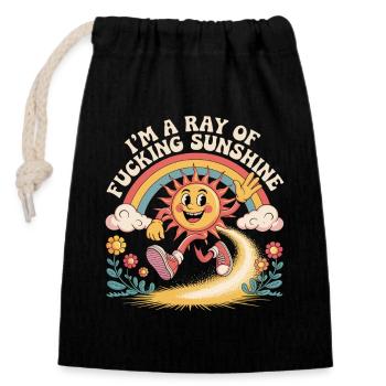 I'm A Ray Of Fucking Sunshine - Sac cadeau en coton avec cordon (14 x 20 cm) - noir - Devant