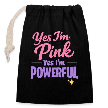Anime Strong Girl Taking The Force In - Closable cotton gift bag (14x20cm) - black - Front