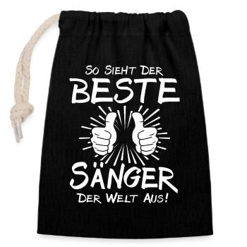 Best Singer - Closable cotton gift bag (14x20cm) - black - Front