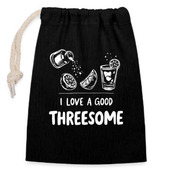 Citrus Lemonade Scene - Closable cotton gift bag (14x20cm) - black - Front