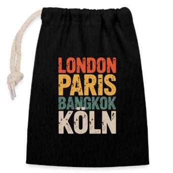 Cologne - Closable cotton gift bag (14x20cm) - black - Front