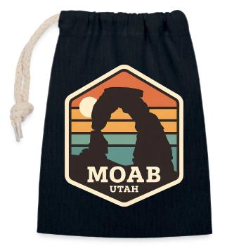 Moab Utah Wüstenbogen Retro Sonnenuntergang - Verschließbarer Geschenkbeutel aus Baumwolle (14x20cm) - Navy - Vorne