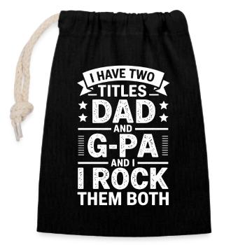 Papa et grand-père font du rock ensemble - Sac cadeau en coton avec cordon (14 x 20 cm) - noir - Devant