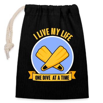 Diving Diver Snorkeling Recreational Diver - Closable cotton gift bag (14x20cm) - black - Front