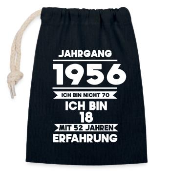 Born in 1956 - Closable cotton gift bag (14x20cm) - navy - Front