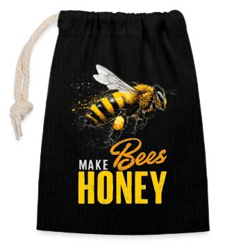 Imker Bees Make Honey Beekeeper Bee Keeper - Verschließbarer Geschenkbeutel aus Baumwolle (14x20cm) - Schwarz - Vorne