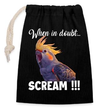 T de la caopsitte, nymphe hurlante - Sac cadeau en coton avec cordon (14 x 20 cm) - noir - Devant