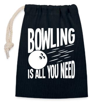 Le bowling, c’est tout ce dont tu as besoin - Sac cadeau en coton avec cordon (14 x 20 cm) - bleu marine - Devant