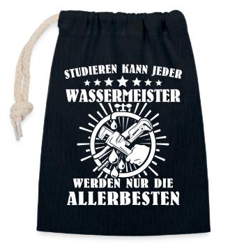 Water master - Closable cotton gift bag (14x20cm) - navy - Front