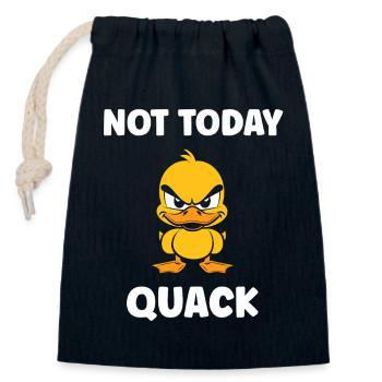 Not Today Quack Feisty Duck - Closable cotton gift bag (14x20cm) - navy - Front