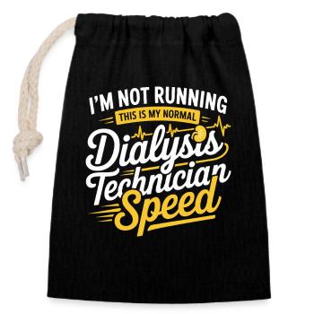 Dialysis Technician Tempo - Closable cotton gift bag (14x20cm) - black - Front