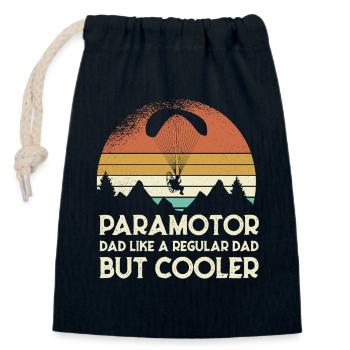 Paramoteur Papa Retro Sunset - Sac cadeau en coton avec cordon (14 x 20 cm) - bleu marine - Devant