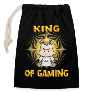 game junkie gaming - Verschließbarer Geschenkbeutel aus Baumwolle (14x20cm) - Schwarz - Vorne