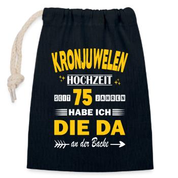 75 Jahre Beziehung Jahrestag Hochzeitstag - Verschließbarer Geschenkbeutel aus Baumwolle (14x20cm) - Navy - Vorne