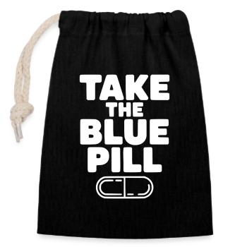 Take the Blue Pill - Closable cotton gift bag (14x20cm) - black - Front