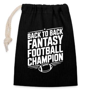 Hintereinanderfolgende Fantasy-Football-Meisterin - Verschließbarer Geschenkbeutel aus Baumwolle (14x20cm) - Schwarz - Vorne