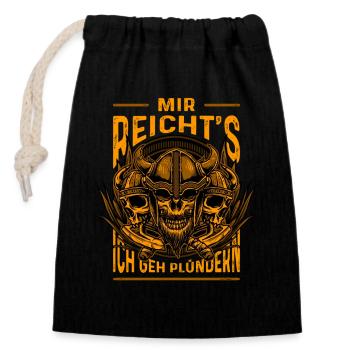 Père en tenue des dieux vikings vikings - Sac cadeau en coton avec cordon (14 x 20 cm) - noir - Devant