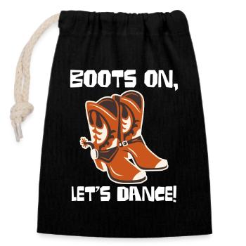 Boots On: Dancing Cowboy Boots - Closable cotton gift bag (14x20cm) - black - Front